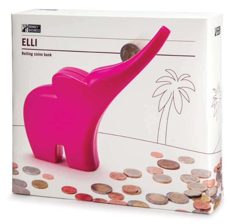 Monkey Business: Elli Rolling Coins Bank - Pink