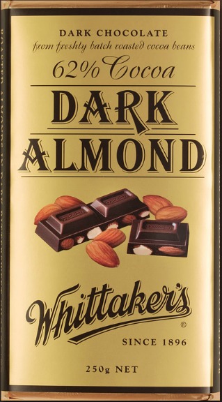 Whittakers Dark Almond Gold Block 250g At Mighty Ape Nz