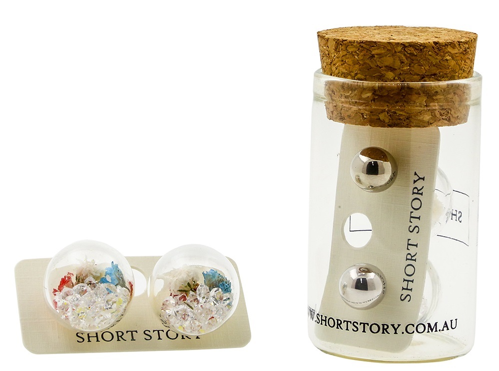 Short Story: Fantasy Bubble Earrings - Flower Multi image