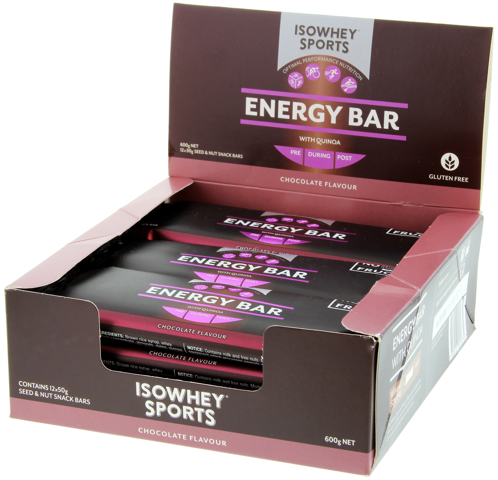 IsoWhey Sports Energy Bar - Chocolate (12x50g) image