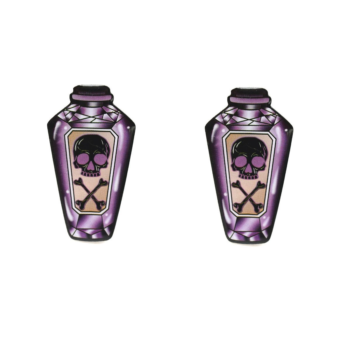 Purple Poison Bottle Stud Earrings