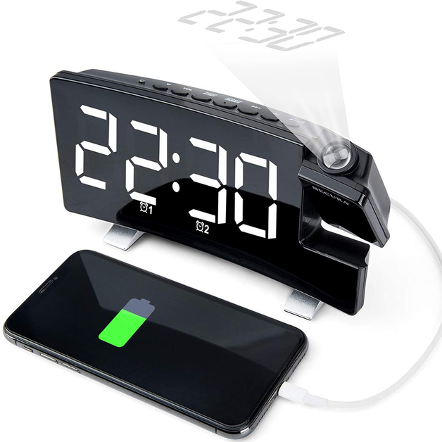 Projector FM Radio Backlight LED Display Alarm Clock at Mighty Ape NZ