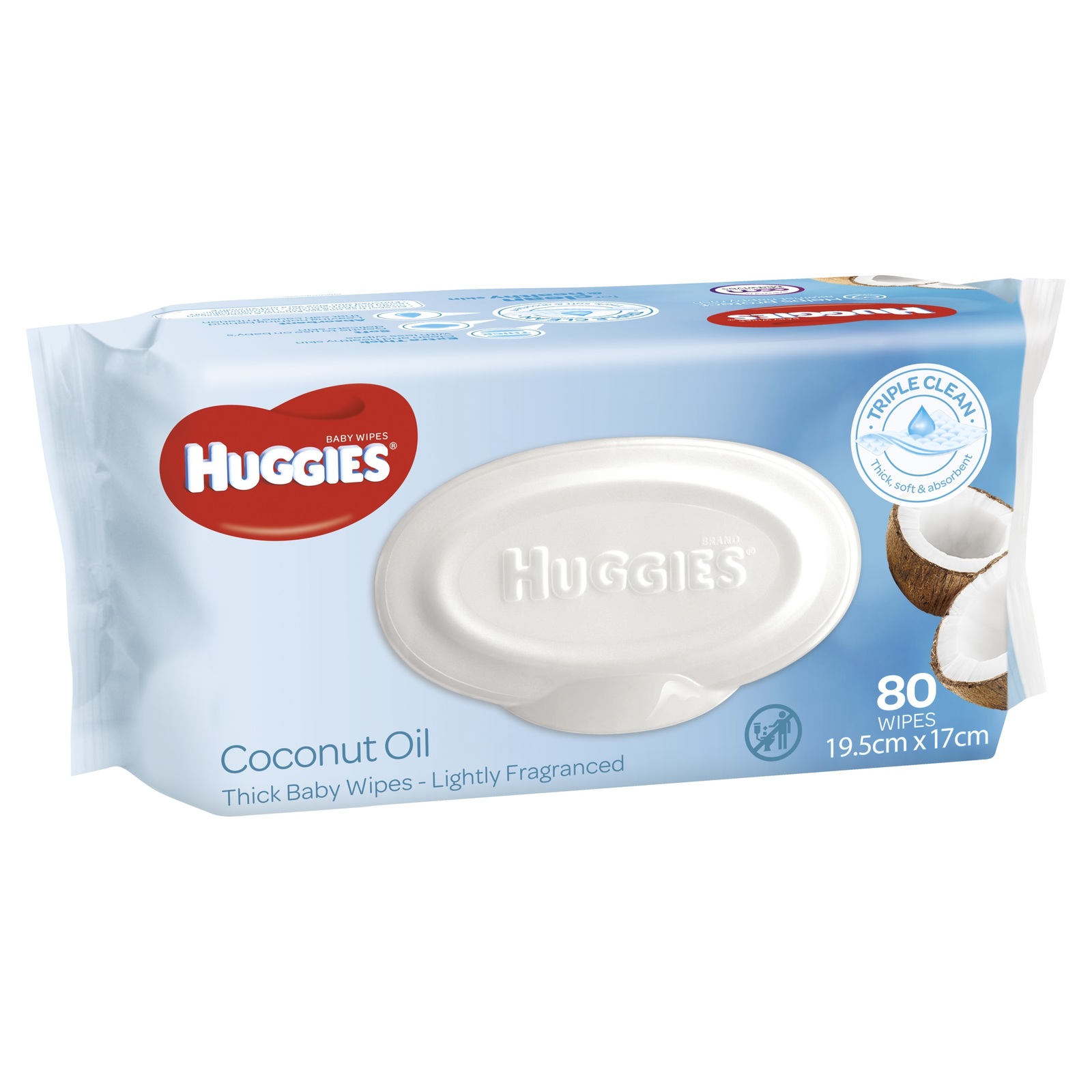 Huggies Baby Wipes - Coconut (80 Wipes) image