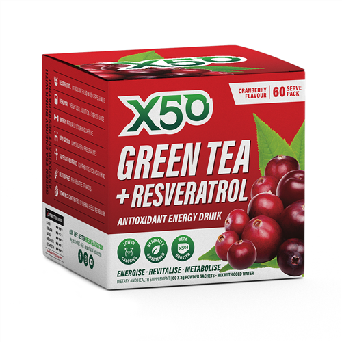 Green Tea X50 + Resveratrol - Cranberry (60 Sachets ) image