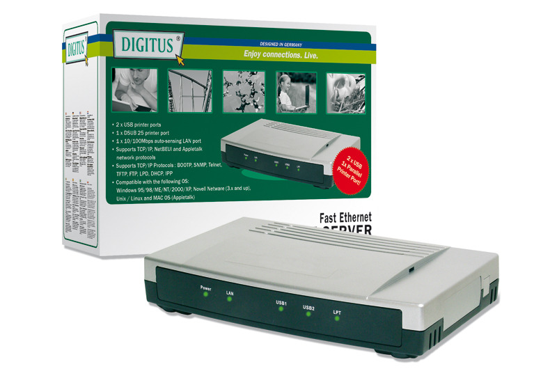 Digitus Fast Ethernet Print Server 3 Ports image