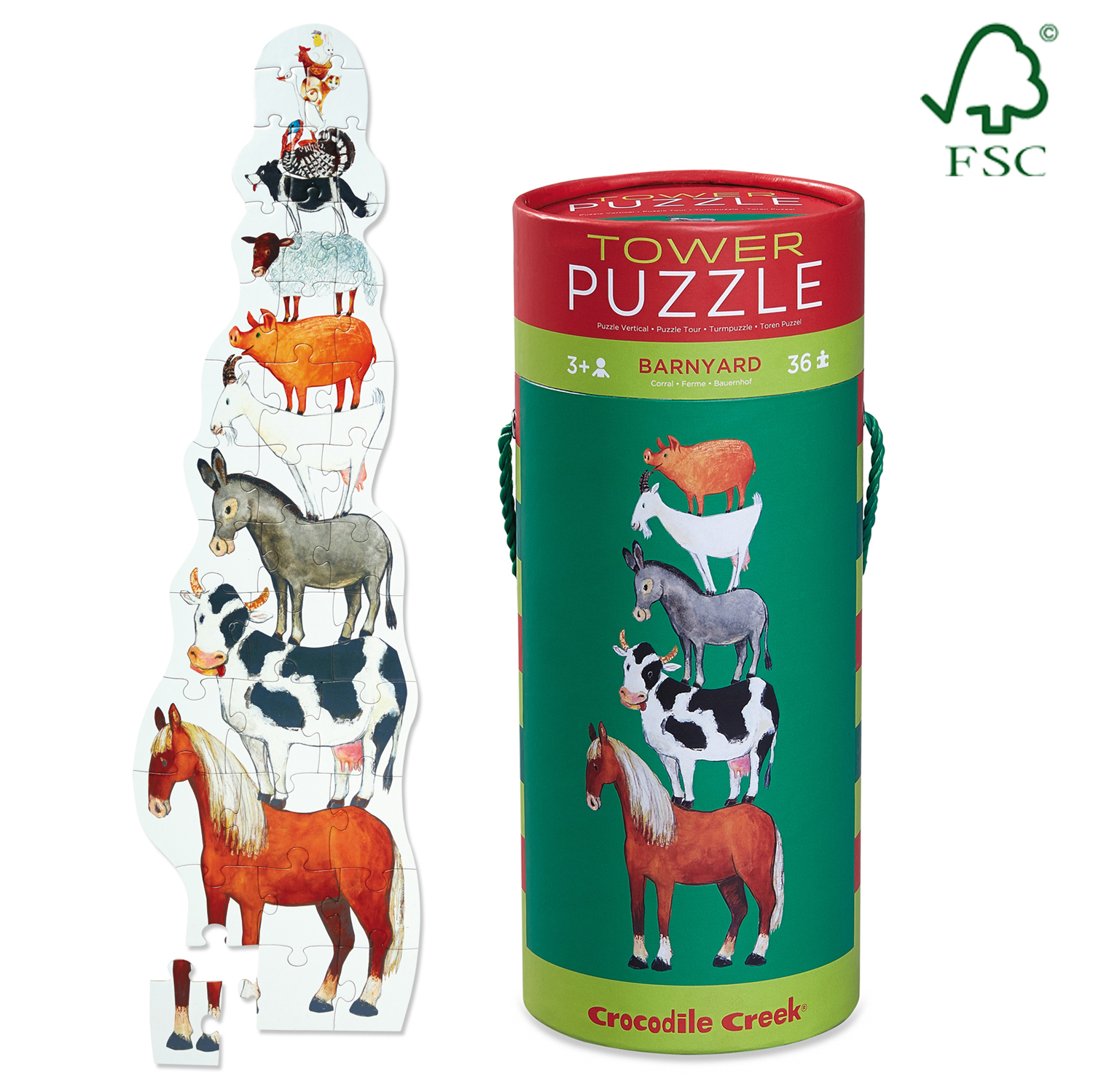 Buy Crocodile Creek Tower Puzzle Banyard 36pc at Mighty Ape Australia