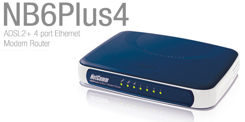 Netcomm ADSL2+ MODEM/ROUTER 4-PORT - NEW image