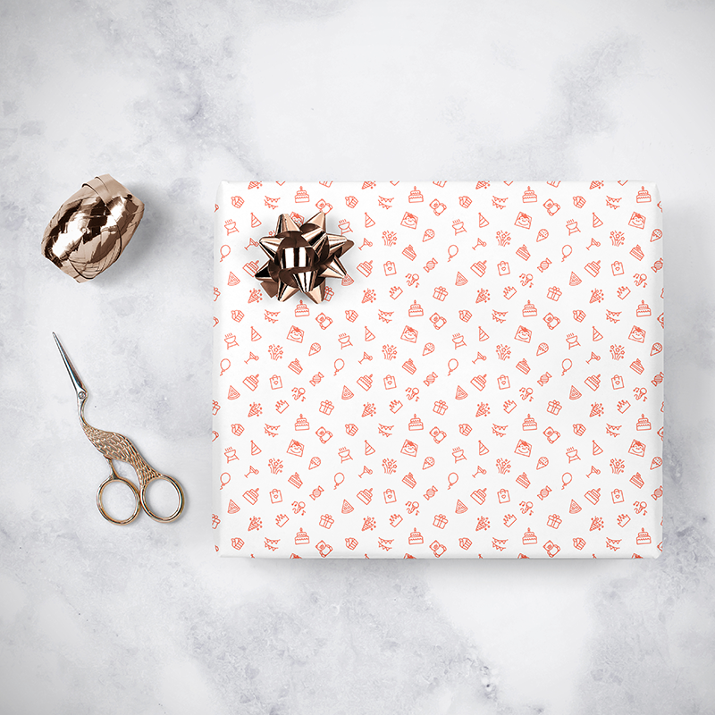 Gorilla Gift: Wrapping Paper - Birthday White (2m) image
