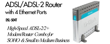 D-Link DSL-504T ADSL 4 Port Modem/Router