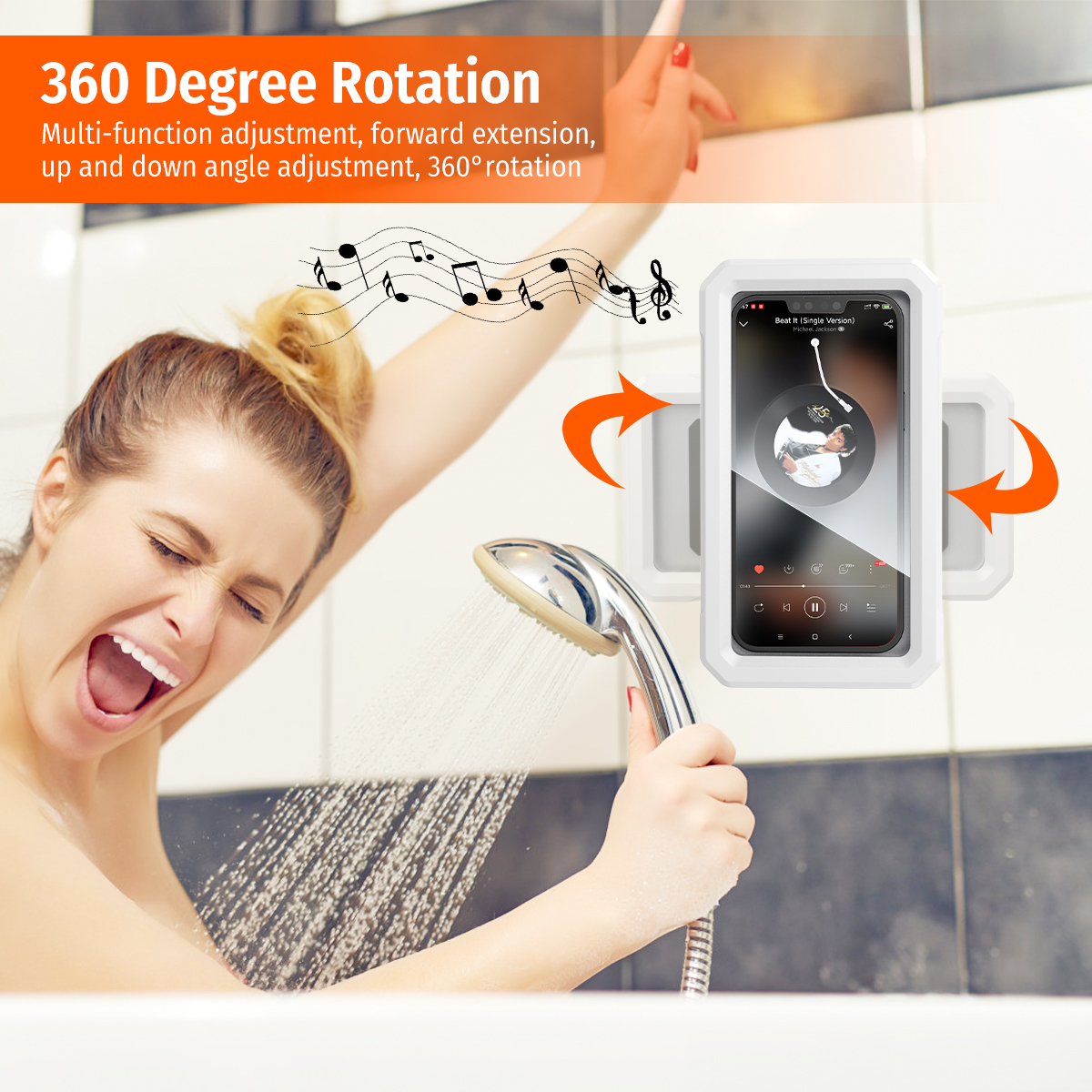 Shower Phone Mount: Waterproof Holder with Full Rotation image