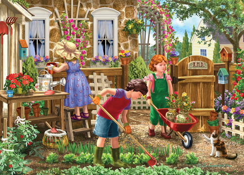 Holdson: Young at Heart - Gardening Fun - 500 Piece XL Puzzle image