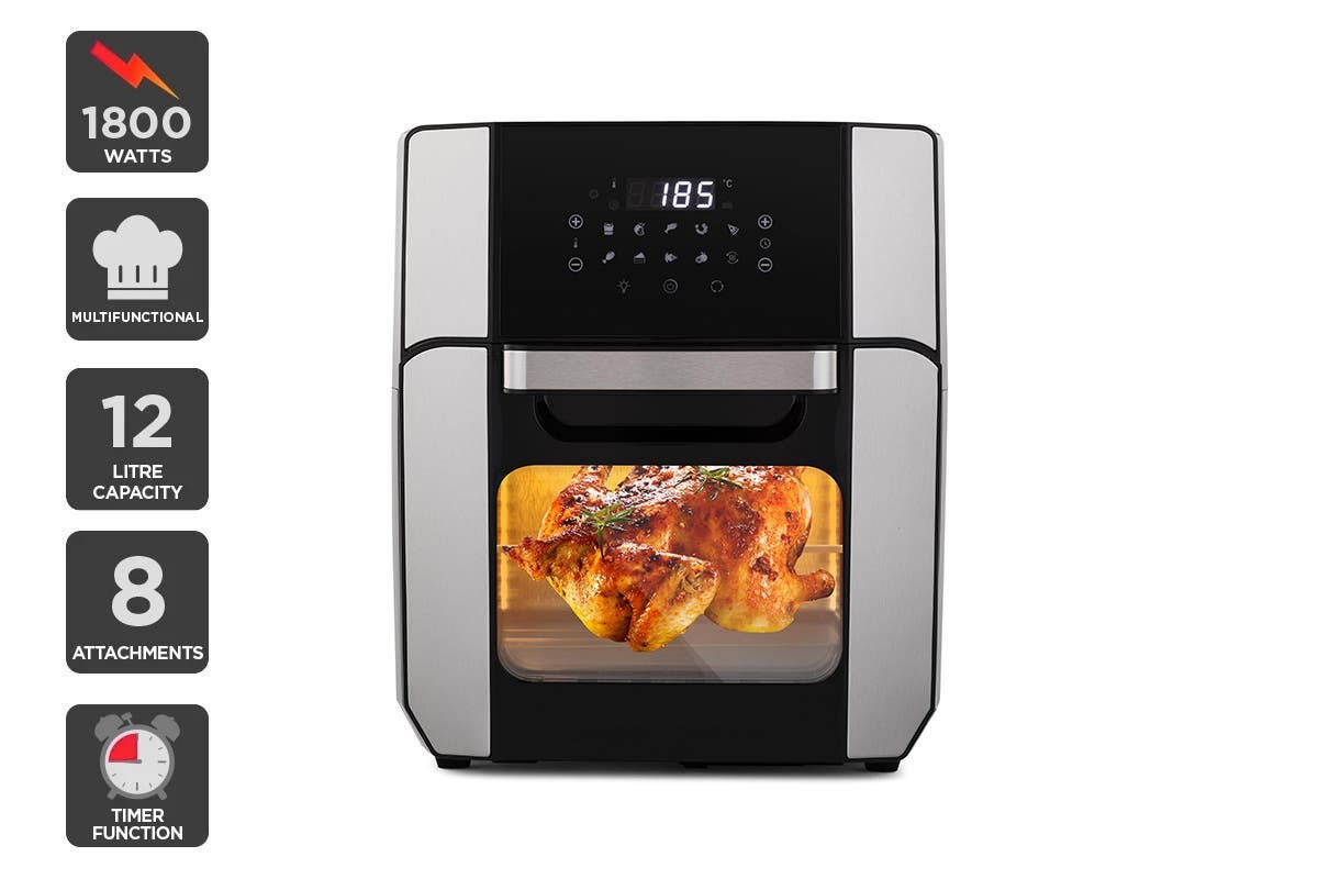 12L 1800W Digital Air Fryer Oven (Stainless Steel) at Mighty Ape NZ