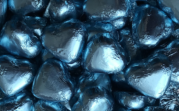Milk Chocolate Hearts - Blue image