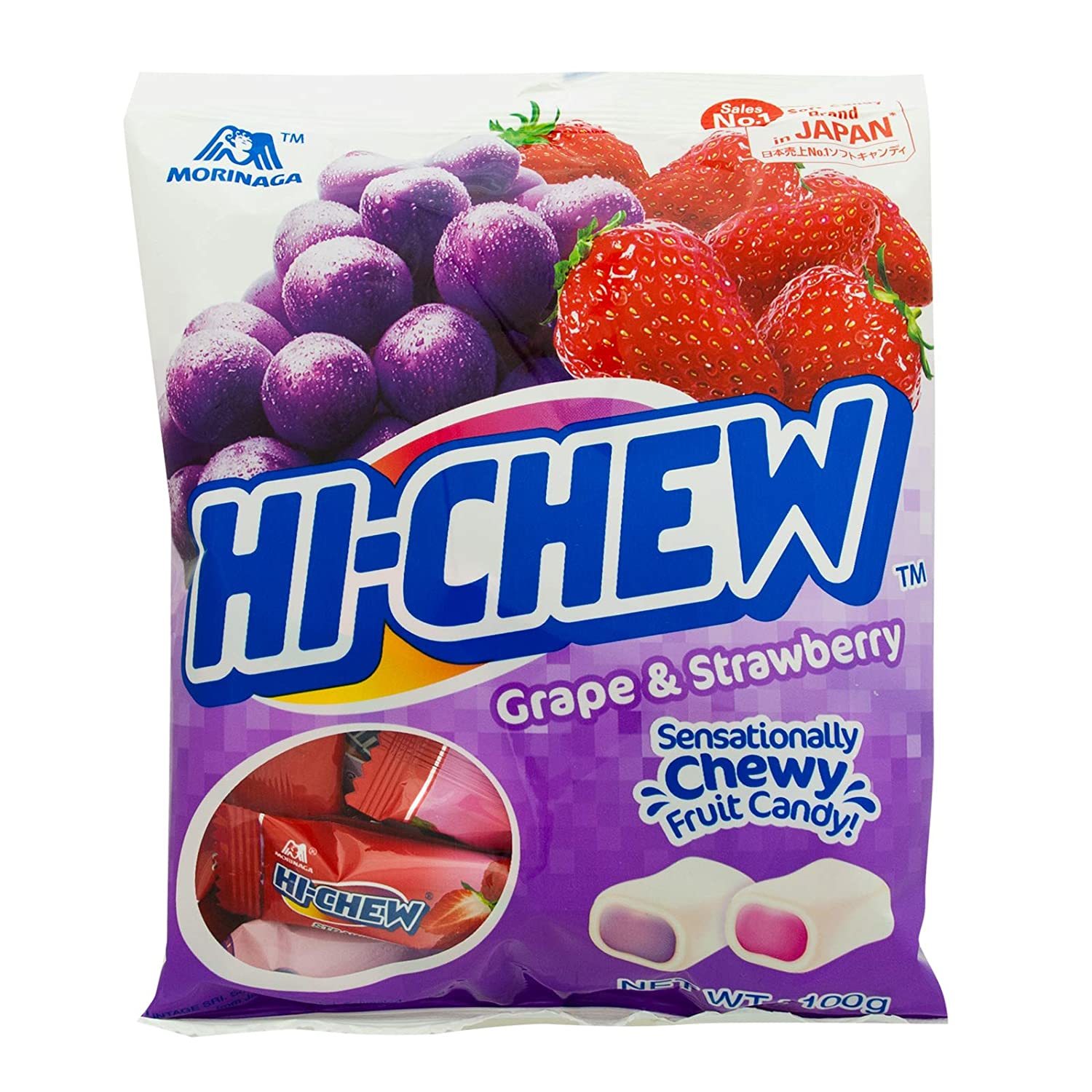 HiChew (Strawberry & Grape) 100g 18pk at Mighty Ape NZ