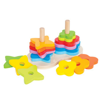 Hape: Double Rainbow Wooden Stacker image