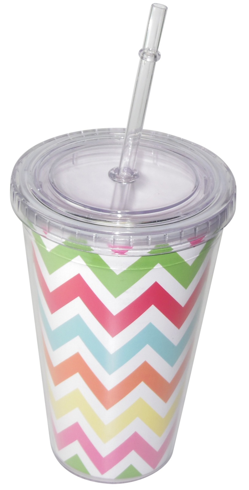 Acrylic Travel Tumbler Vibrant Chevron at Mighty Ape NZ