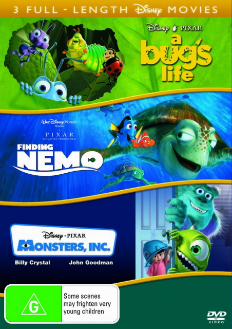 Finding Nemo / Monsters, Inc. / A Bug's Life - Triple Feature (3 Disc Set) on DVD image