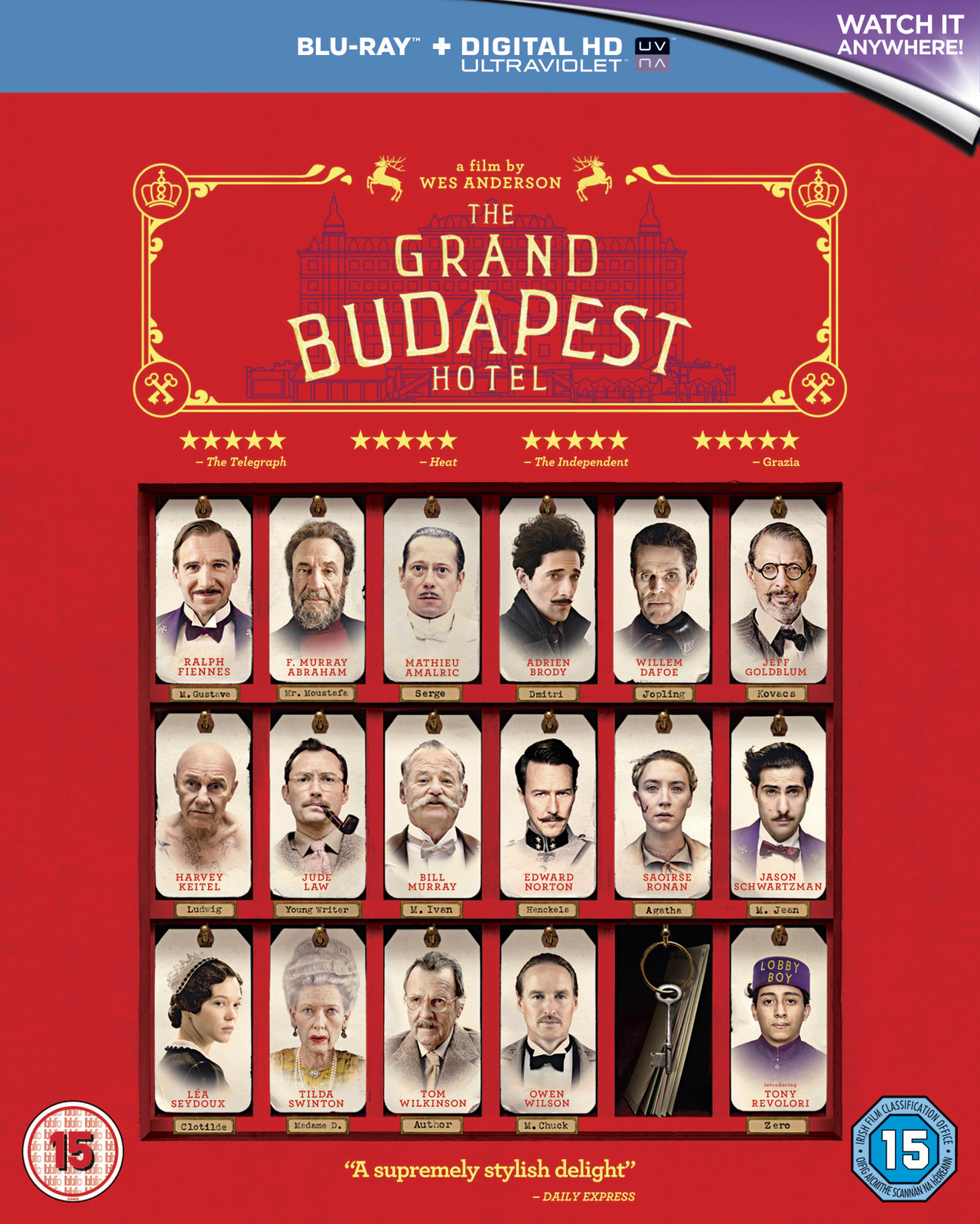 The Grand Budapest Hotel on Blu-ray, UV image