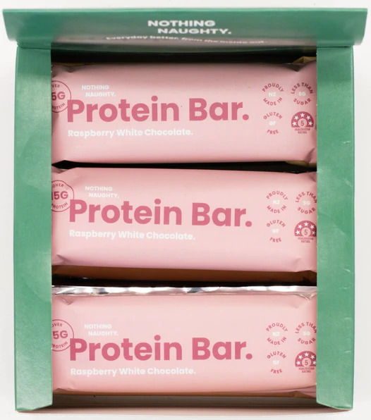 Buy Nothing Naughty Protein Bars (12 x 40g) Raspberry White