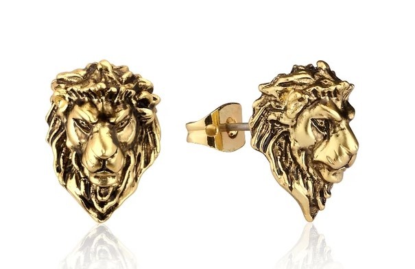 Couture Kingdom: Disney The Lion King Adult Simba Stud Earrings - Yellow Gold image