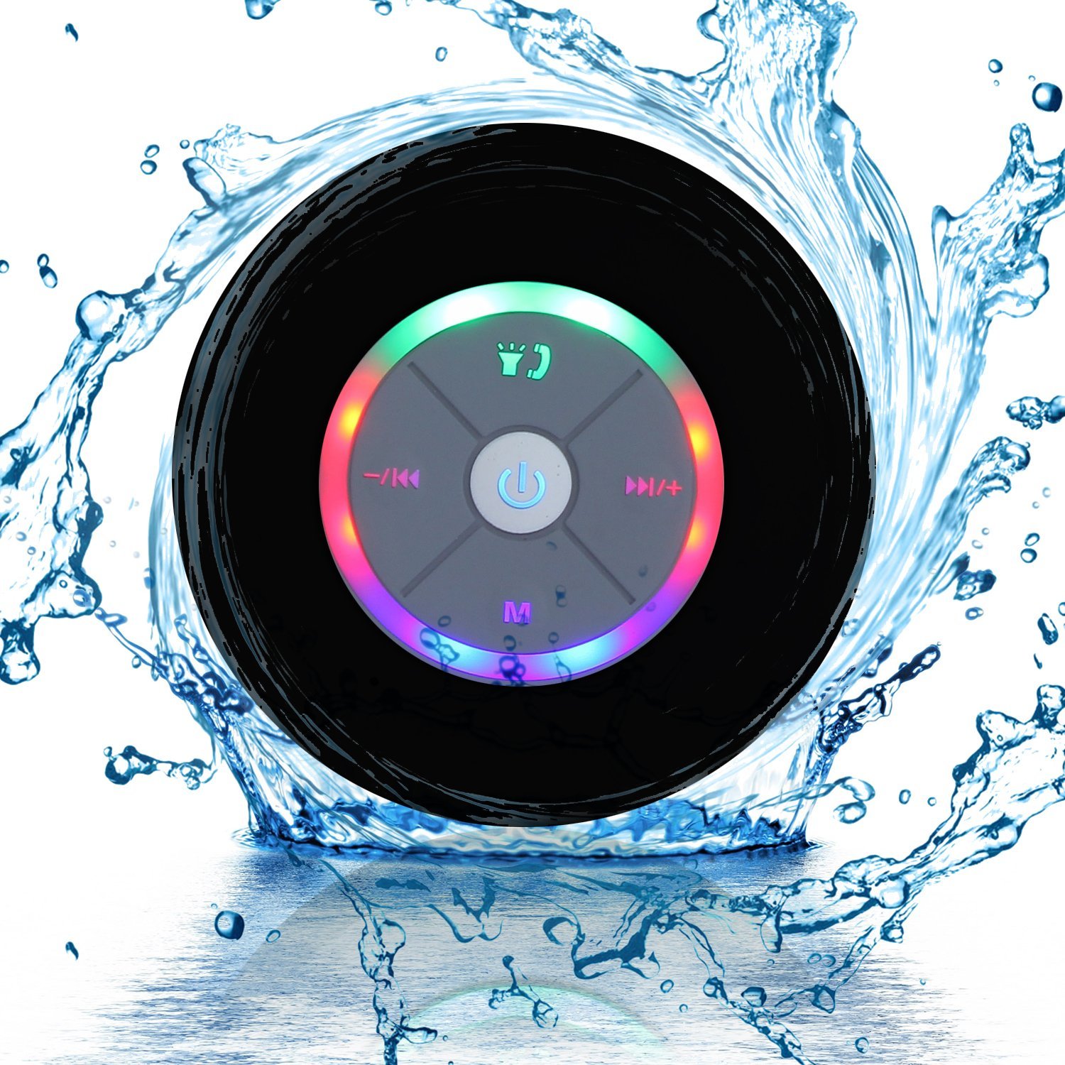 Ape Basics: Waterproof Portable Shower Bluetooth Speakers - Black image