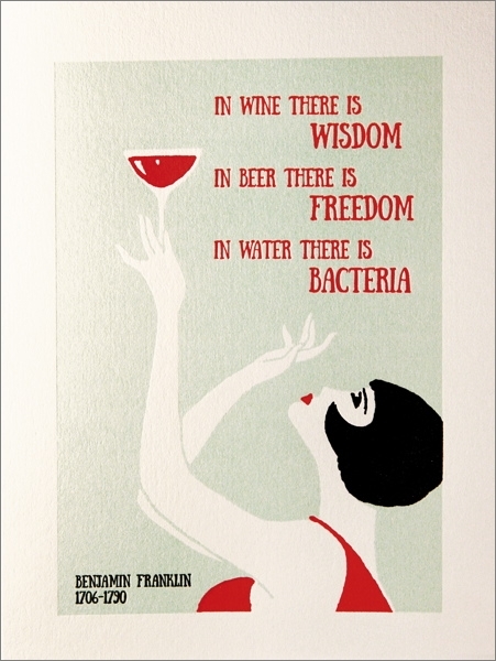 Archivist: Wine Beer Water Greeting Card image