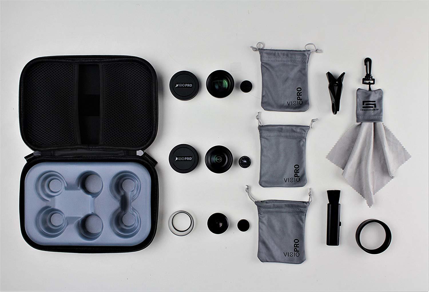 DREAMGRIP VISIO PRO Ultra Low Distortion Lens Set for Any Smartphone Phone Lens Attachment image