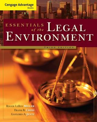 Cengage Advantage Books: Essentials of the Legal Environment by Roger Miller image