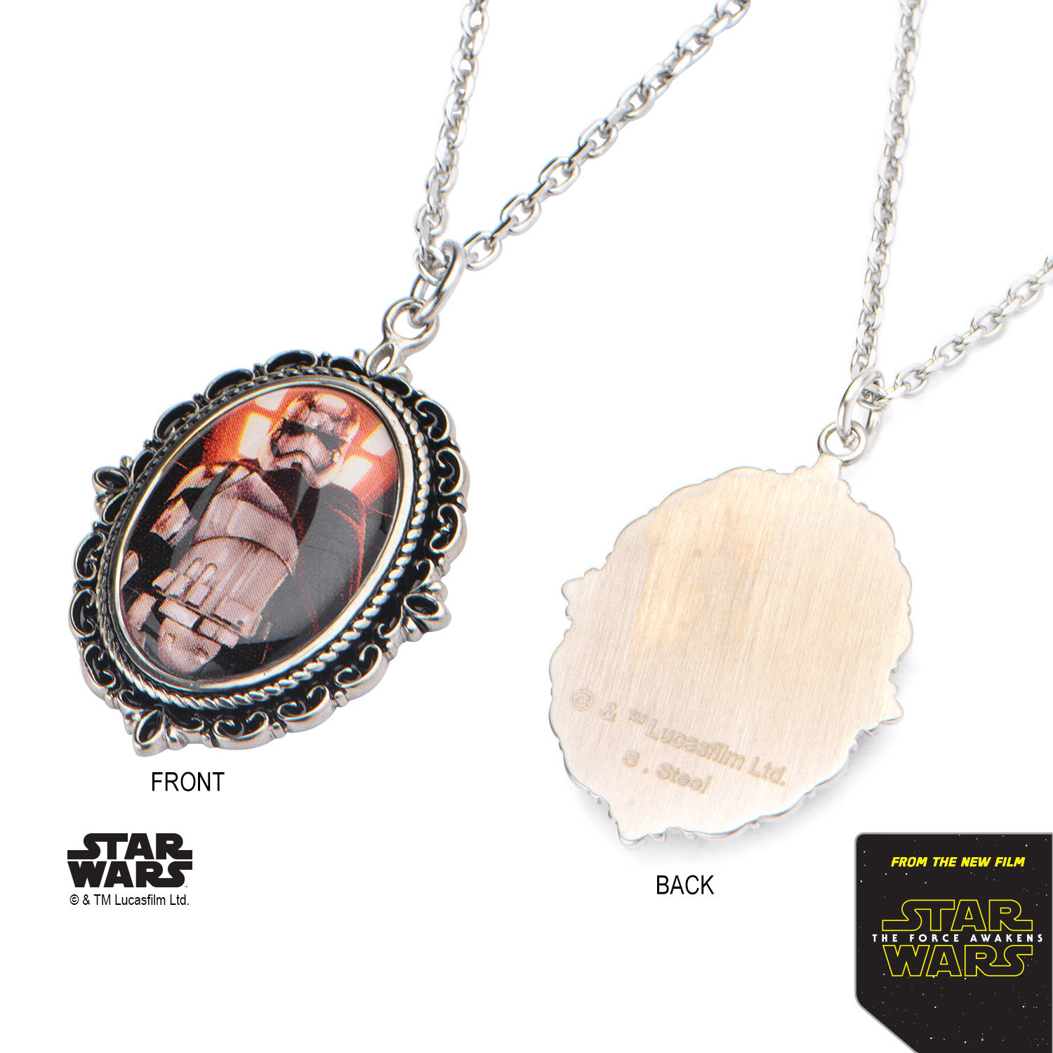 Star Wars Stainless Steel Captain Phasma Cameo Pendant