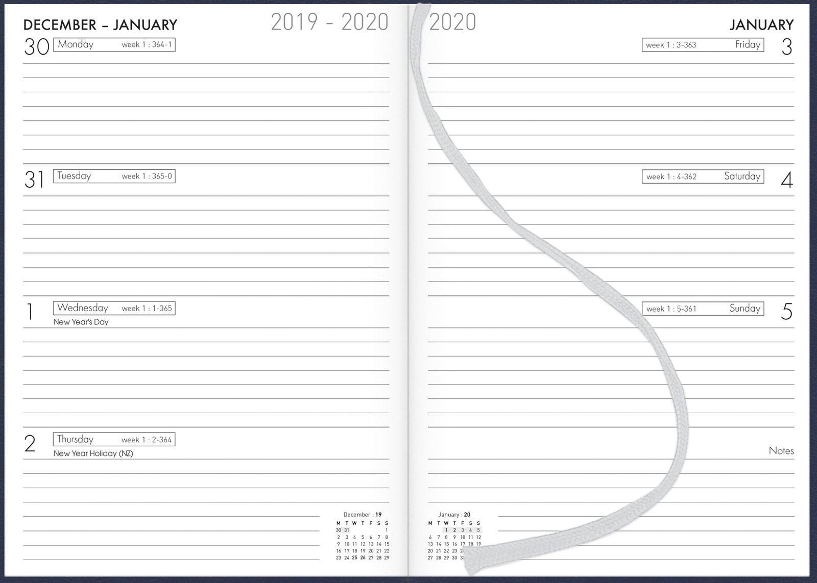 Collins: 2020 Weekly A53 Diary - Navy