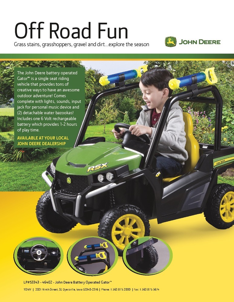 Buy John Deere 6V Battery Operated Gator with Water Bazooka at Mighty