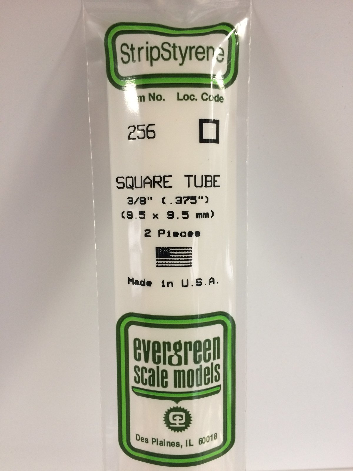 Evergreen Styrene Square Tube 9.50 mm (2) at Mighty Ape Australia