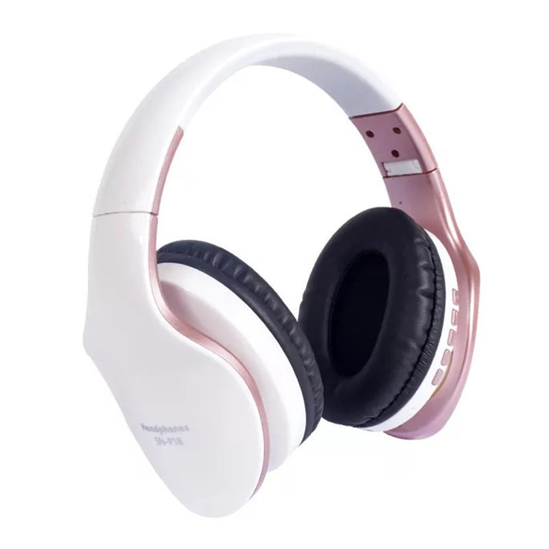 Ape Basics: Foldable Noise Isolating Over-Ear Bluetooth Headphones With Mic - White image