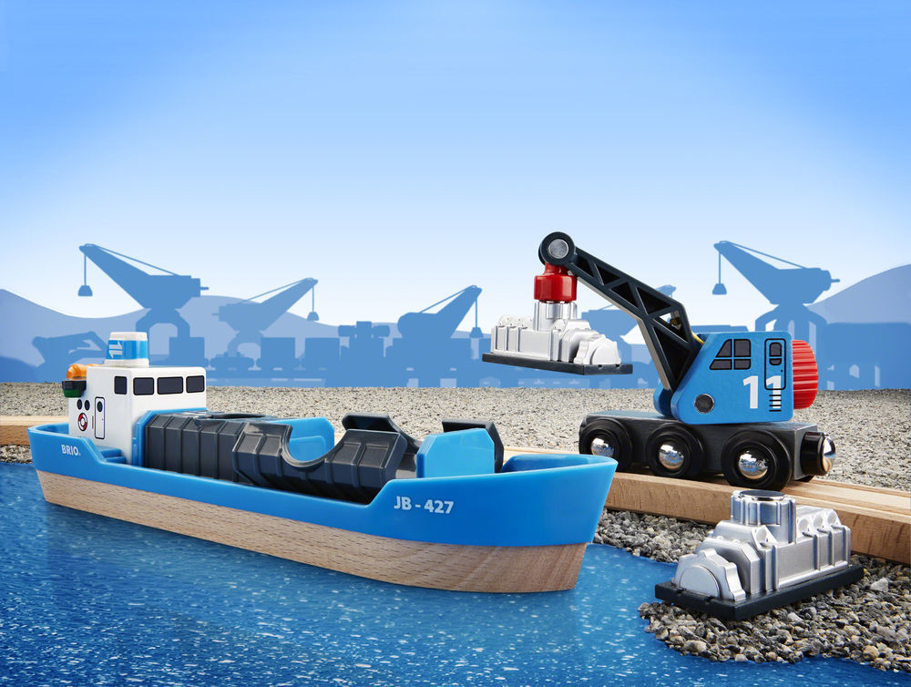 Brio: Railway - Freight Ship & Crane