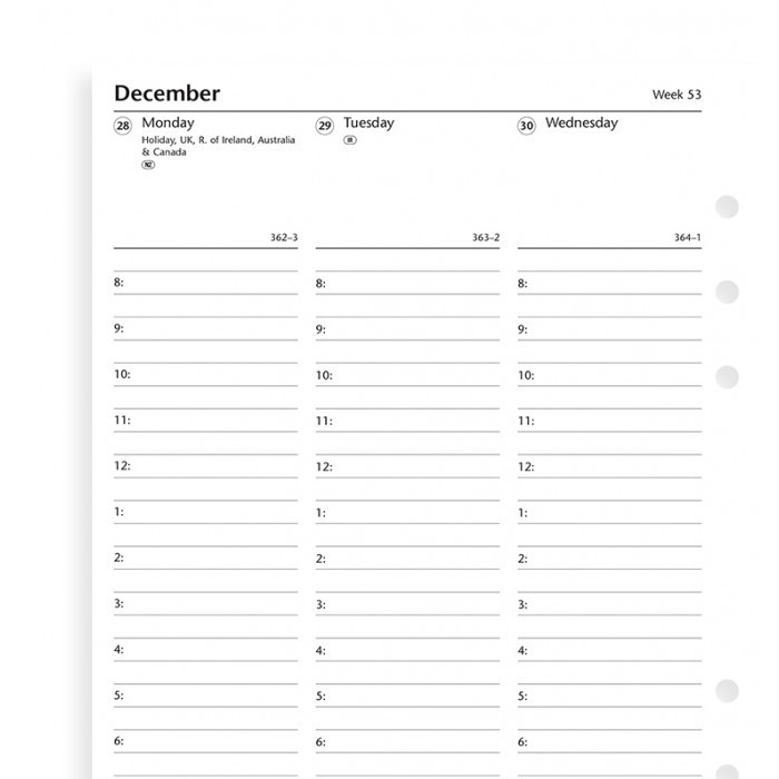 Filofax: A5 2020 Refill - Week on Two Pages English Column Format (Lined) image