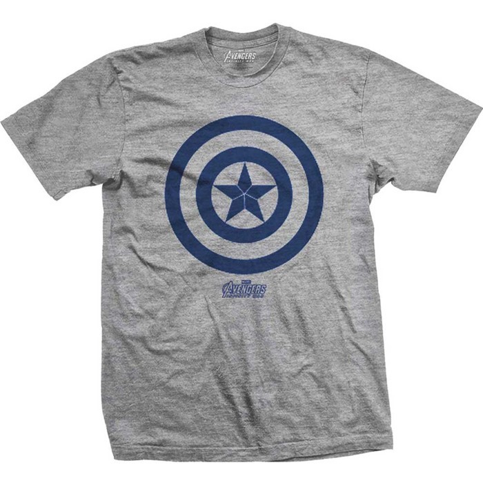 Avengers Infinity War Cap Am Icon Mens Grey TS: XL image