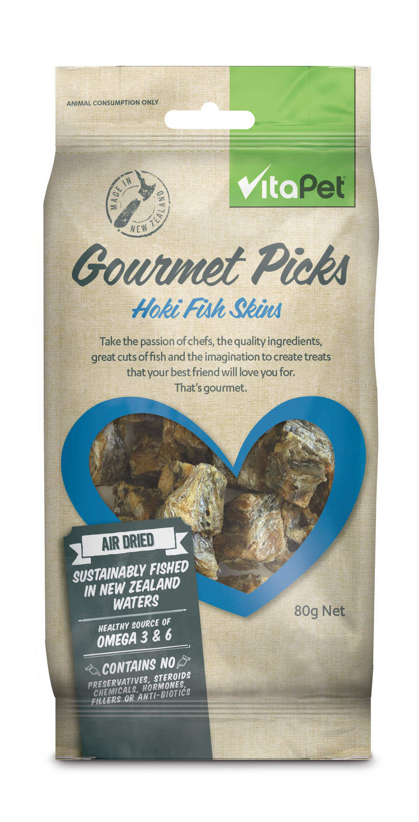 Vitapet: Gourmet Picks Hoki Fish Skins (80g)