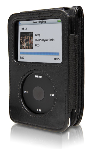 CYGNETT LUXURY LEATHER CASE - BLACK - FOR IPOD VIDEO image