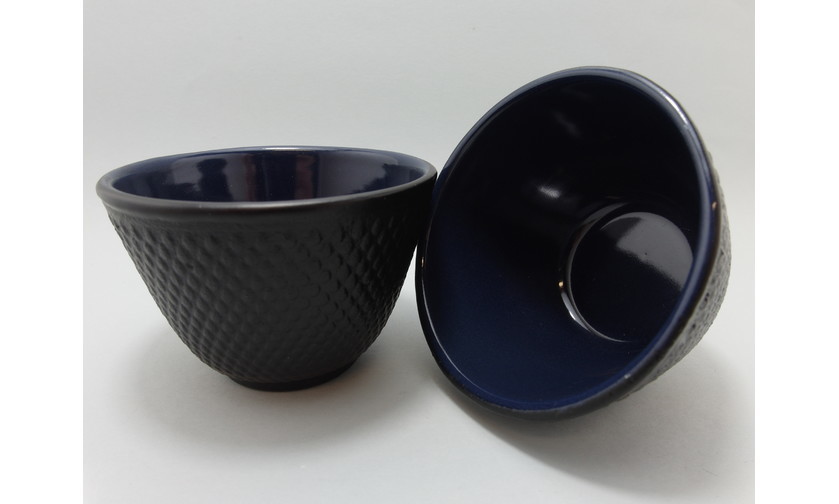 Cast Iron Tea Cup Black Hobnail - Set of 2 image