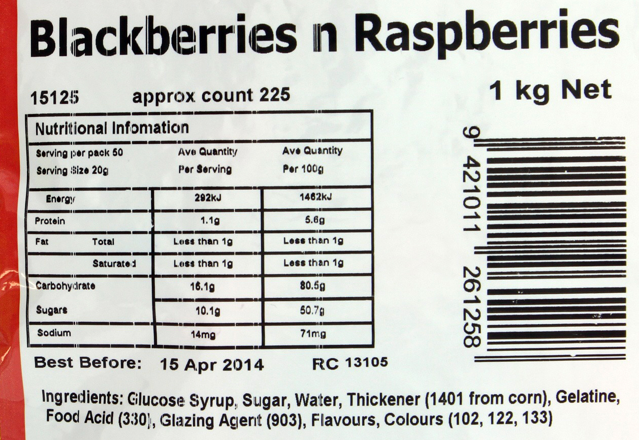 Rainbow Confectionery Black n Reds Lollies Bulk Bag 1kg image