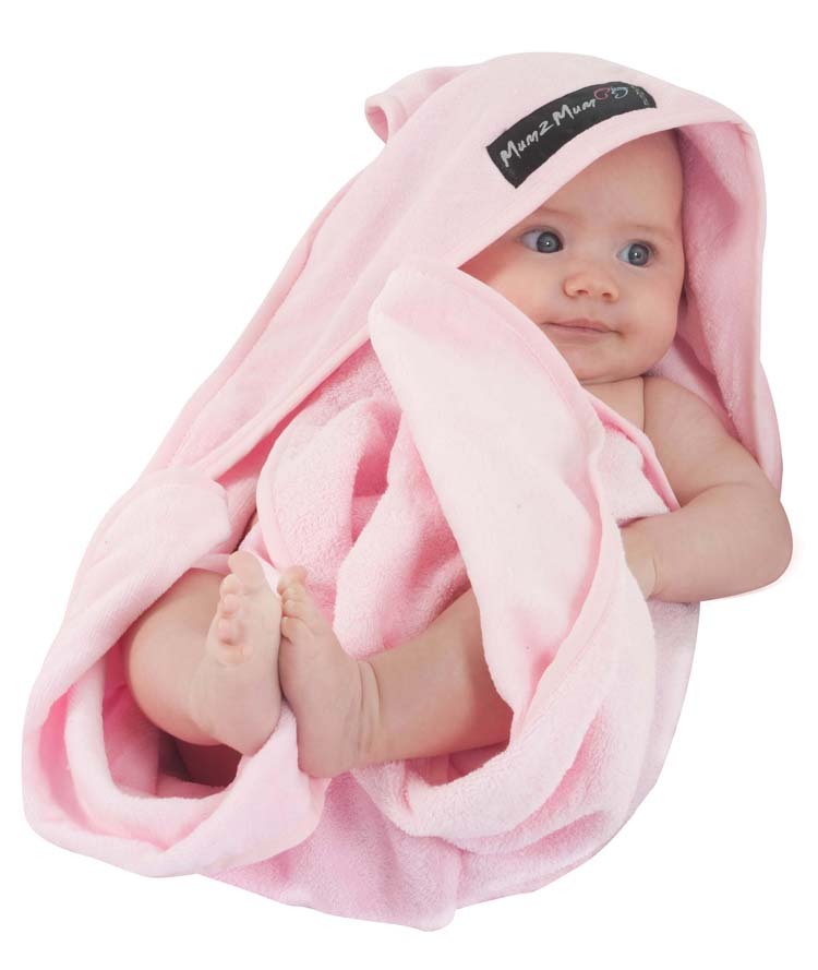 Mum 2 Mum Hooded Towel - Baby Pink image