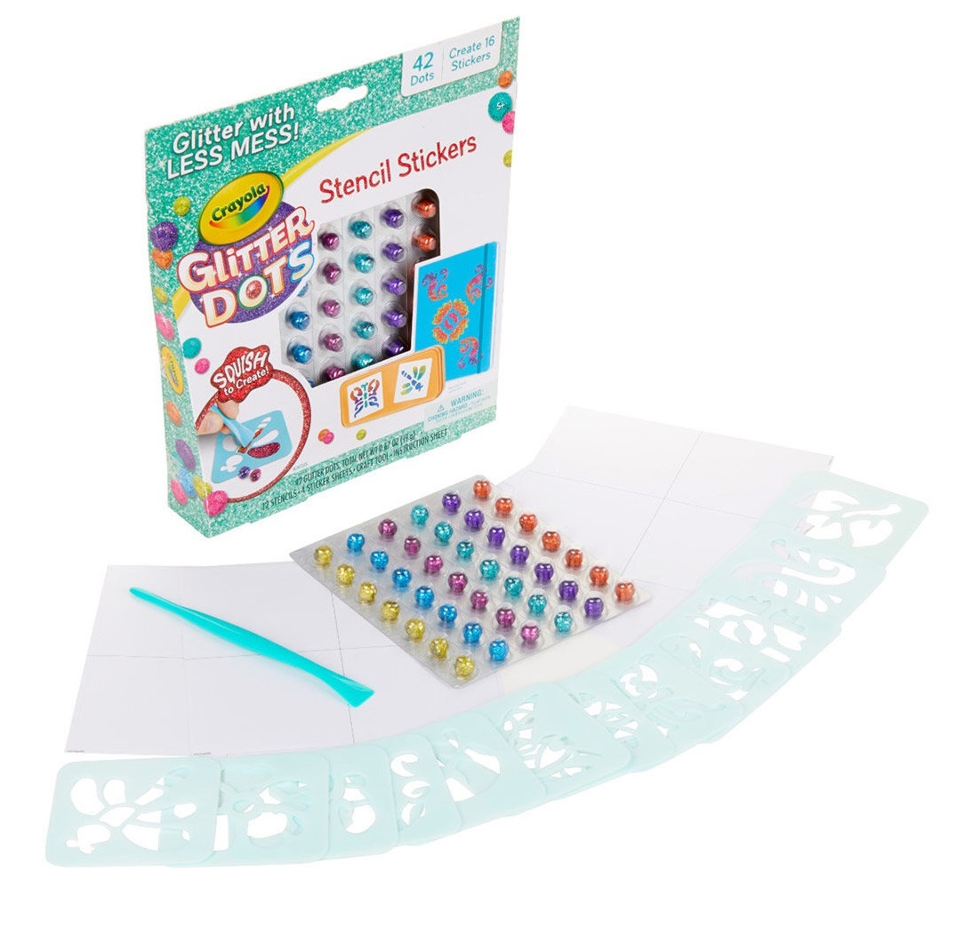 Crayola: Glitter Dots - Stencil Stickers Craft Kit image