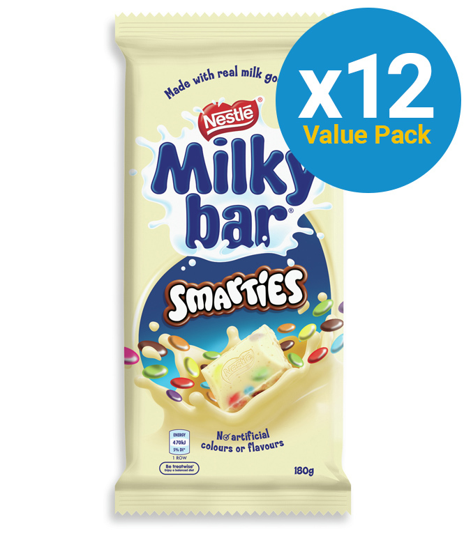 Milkybar Smarties Chocolate Block at Mighty Ape NZ
