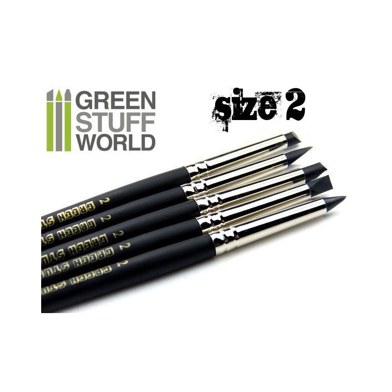 Green Stuff World Colour Shapers Brush Size 2: Black Firm Set