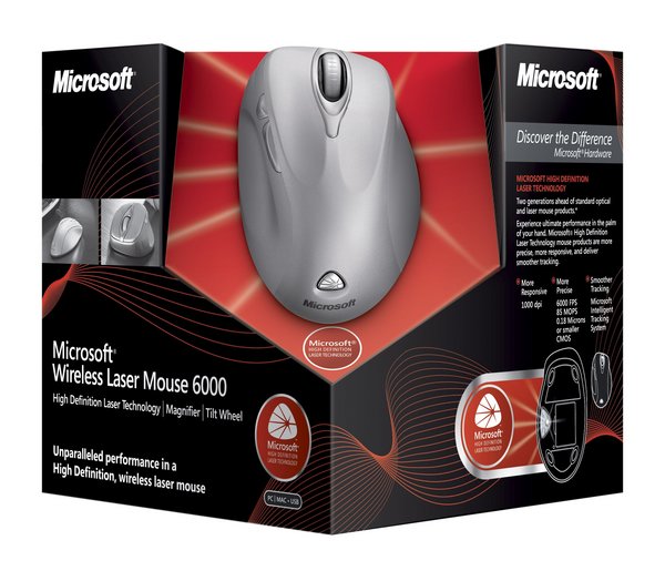 Microsoft Wireless Laser Mouse 6000 (Single) image