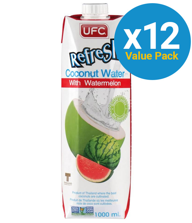 UFC Refresh 100% Natural Coconut Water - Watermelon 1L (12 Pack)