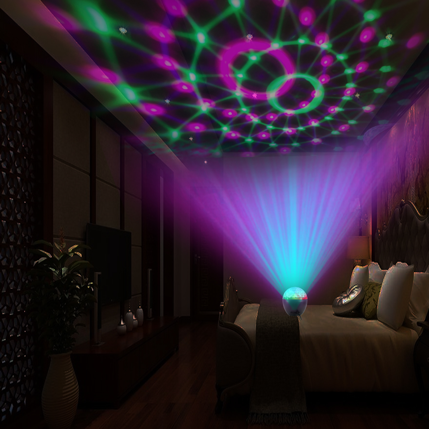 16 LED Party Projector Light with Bluetooth Speaker image