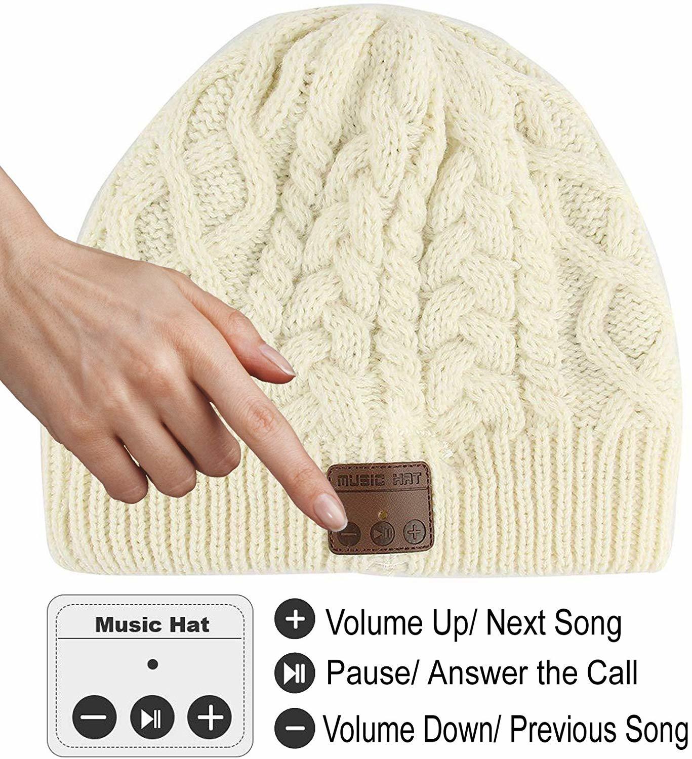 Ape Basics: Wireless Bluetooth Music Beanie Hat- Beige image