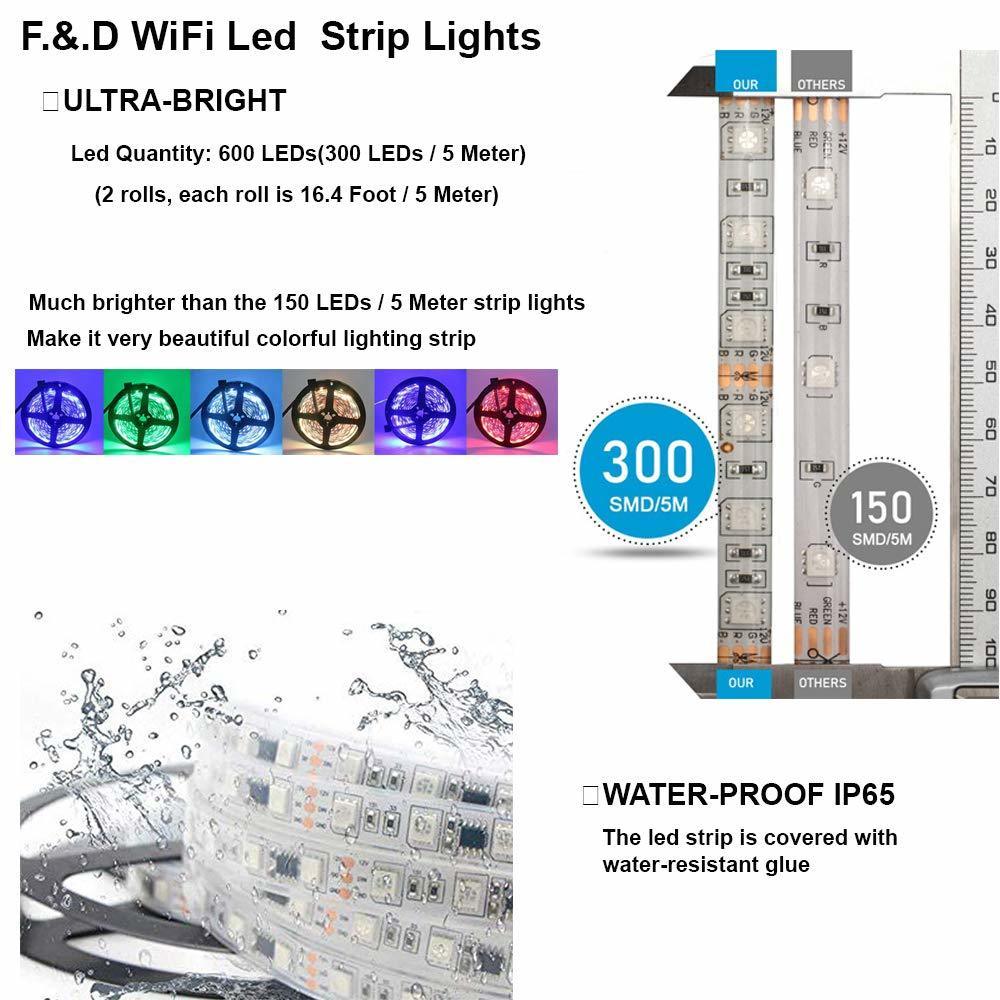 Ape Basics WiFi Wireless Smart Phone Controlled Light Strip - 10 Meters