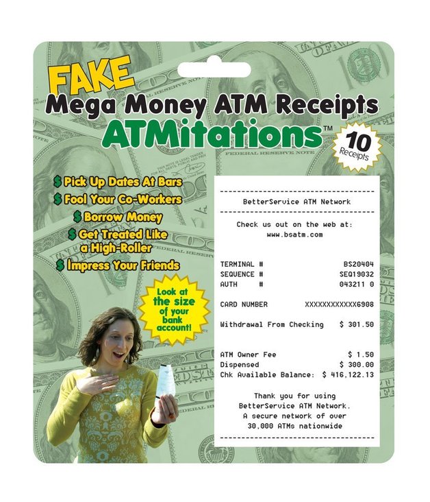 Buy ATMitations Mega Money Fake ATM Receipts Pack Of 10 at Mighty Ape NZ